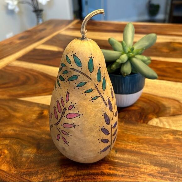 Gourd Home Decoration Custom Designed Woodburning and Painted Gourd Boho Home - Picture 6 of 9